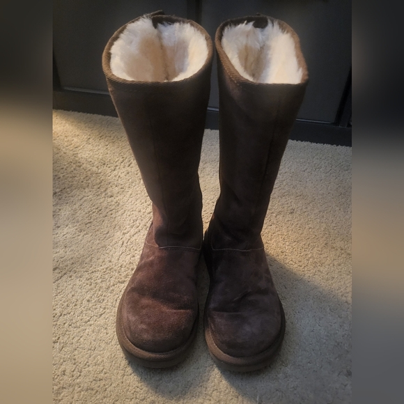 UGG Australia 5119 Knightsbridge In Chocolate Brown Suede Back Zip Boot Size 5 - Picture 1 of 10